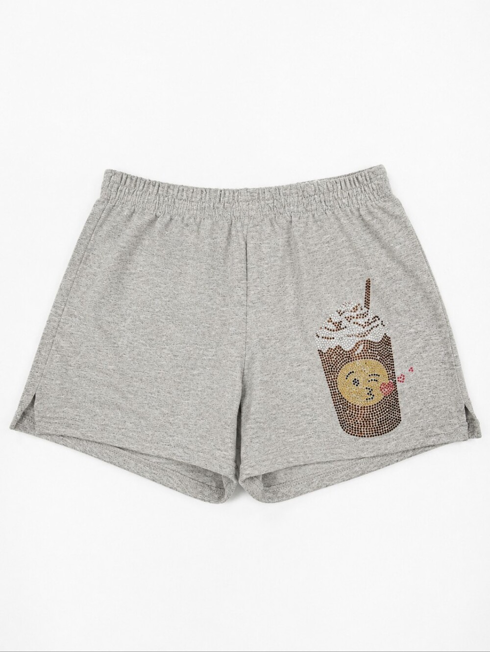 SOFFE Juniors Embellished Emoji Grey Shorts XS